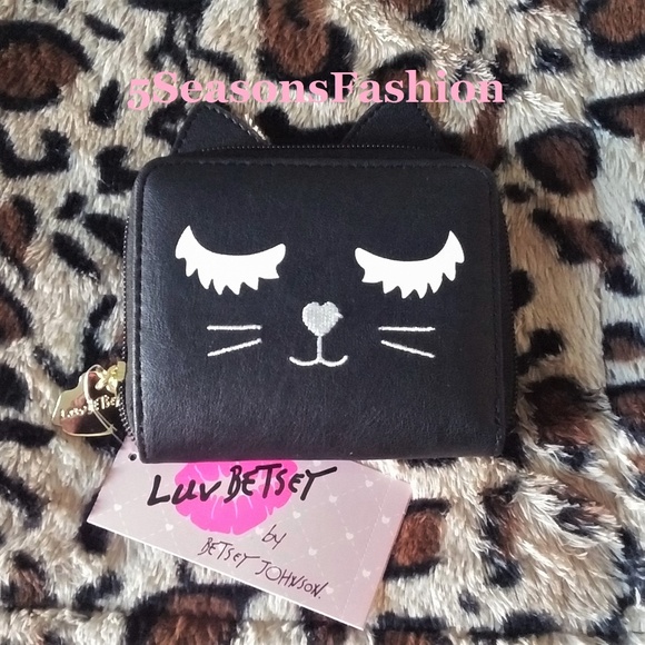Betsey Johnson Handbags - 😺 BETSEY JOHNSON Mini Wallet Black Kitty Cat